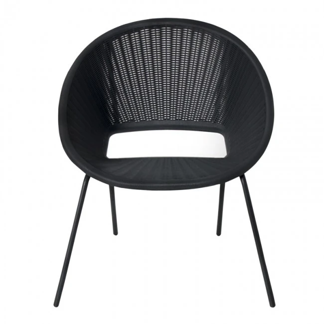 Πολυθρόνα πολυπροπυλενίου απο μεταλλικό σκελετό χρώμα μαύρο-γκρί 70x70x78εκ.