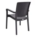 Polypropylene armchair with rattan  in brown color 56x60x86,5cm.
