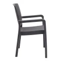 Polypropylene armchair with rattan  in brown color 56x60x86,5cm.