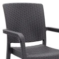 Polypropylene armchair with rattan  in brown color 56x60x86,5cm.