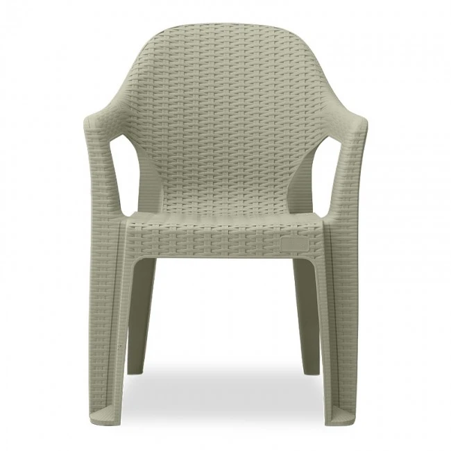 Mandella garden plastic armchair in beige color 60x57x84cm.