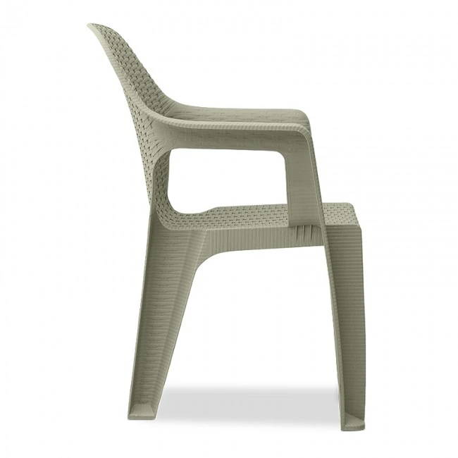 Mandella garden plastic armchair in beige color 60x57x84cm.