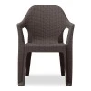 Mandella garden plastic armchair in brown color 60x57x84cm.