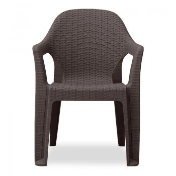 Mandella garden plastic armchair in brown color 60x57x84cm.