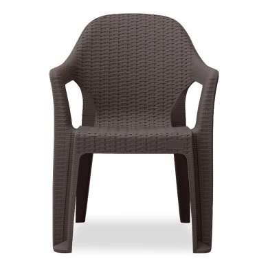 Mandella garden plastic armchair in brown color 60x57x84cm.