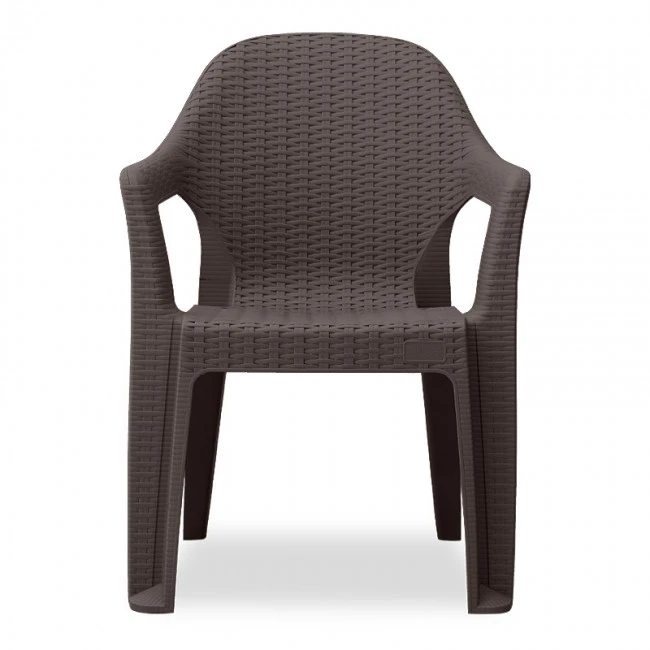 Mandella garden plastic armchair in brown color 60x57x84cm.