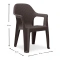 Mandella garden plastic armchair in brown color 60x57x84cm.