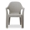 Mandella garden plastic armchair in grey color 60x57x84cm.