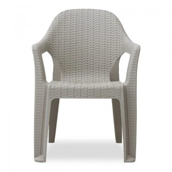 Mandella garden plastic armchair in grey color 60x57x84cm.