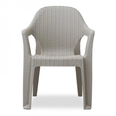 Mandella garden plastic armchair in grey color 60x57x84cm.