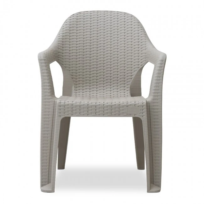 Mandella garden plastic armchair in grey color 60x57x84cm.