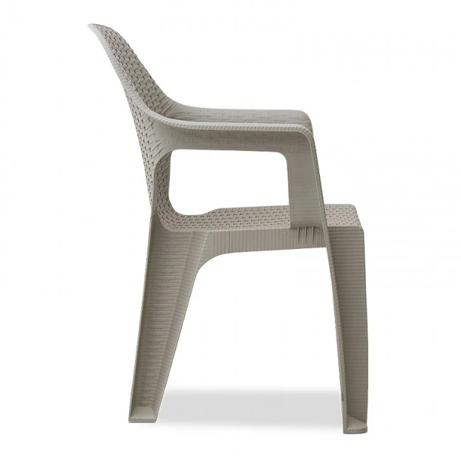 Mandella garden plastic armchair in grey color 60x57x84cm.