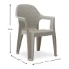 Mandella garden plastic armchair in grey color 60x57x84cm.