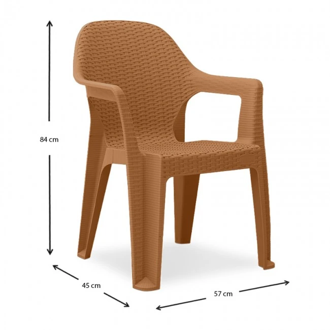 Mandella garden plastic armchair in tile color 60x57x84cm.