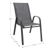 Πολυθρόνα κήπου μεταλλική χρώμα γκρι με αδιάβροχο ύφασμα textline σε μαύρο γκρι χρώμα 53x75x88εκ.