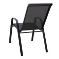 Metal garden armchair in black color with waterproof textline fabric in dark gray color 56x68x93cm