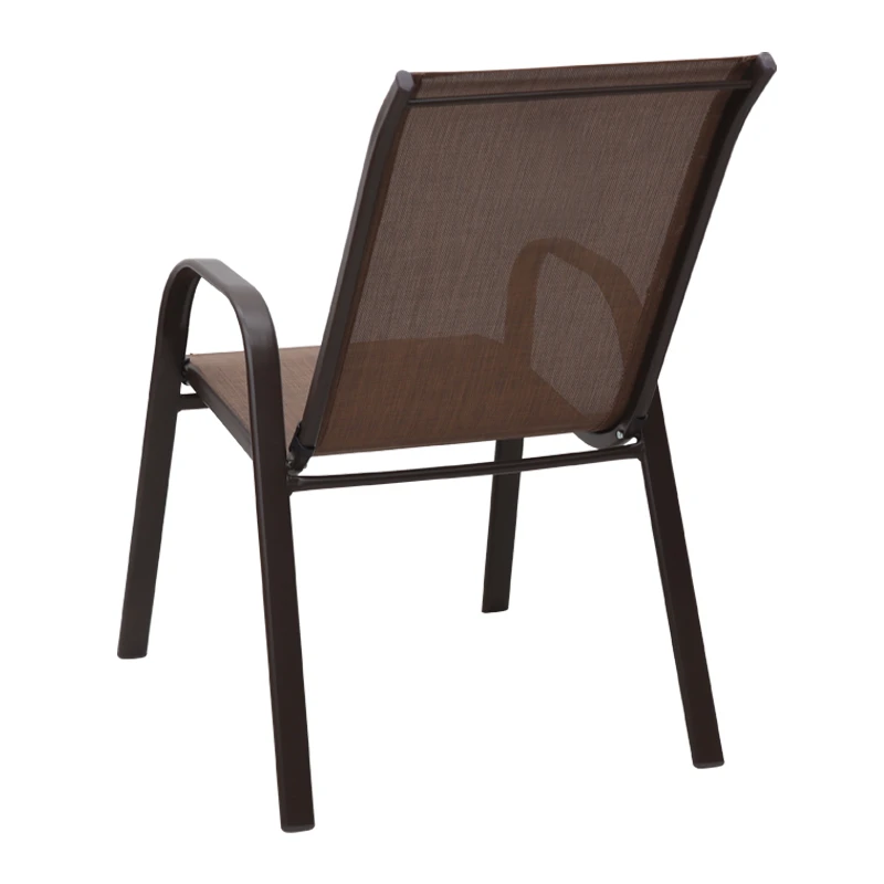 Metal garden armchair with textline color brown metal - brown textline 53x75x88cm.