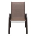 Metal garden armchair with textline color brown metal - brown textline 53x75x88cm.