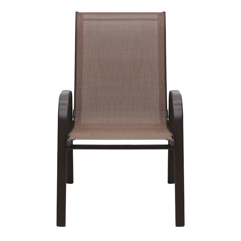 Metal garden armchair with textline color brown metal - brown textline 53x75x88cm.