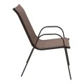 Metal garden armchair with textline color brown metal - brown textline 53x75x88cm.