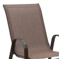 Metal garden armchair with textline color brown metal - brown textline 53x75x88cm.