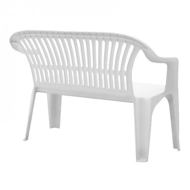 Diva polypropylene two-seater stackable bench - sofa in white color 114x55x82cm.