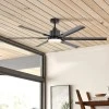 Ceiling fan FANKMBL10G with remote control and Dimmable Led - DC45W - black color 6 aluminum blades 165cm.