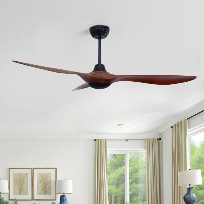 Ceiling fan FANKVBR50 with remote control DC40W - ABS black color 3 blades 130cm.