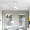 Ceiling fan FANKVWH20G with remote control and Dimmable Led - DC40W - ABS white color 3 blades 130cm.