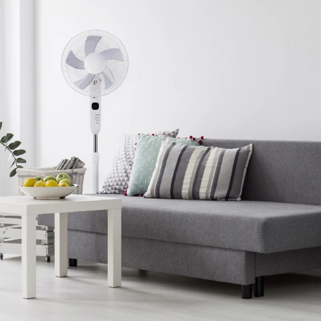Ανεμιστήρας με ορθοστάτη FANSFPW10R (18") 45εκ. με τηλεχειριστήριο 55W χρώμα λευκό