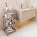 Floor shelf wooden - plastic color natural - beige 45x38x112cm.
