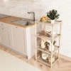 Floor shelf wooden - plastic color natural - beige 45x38x112cm.