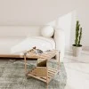 Side table - Floor shelf wooden - plastic color natural - beige 41x33x45cm.