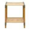 Side table - Floor shelf wooden - plastic color natural - beige 41x33x45cm.