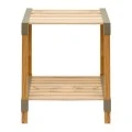Side table - Floor shelf wooden - plastic color natural - beige 41x33x45cm.