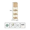 Floor lamp made of wood and plastic in beige color 29x25x137cm.