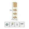 Floor lamp made of wood and plastic in beige color 24x22x137cm.