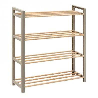 Shoe rack wooden - plastic color beige - natural 66x20x68cm.
