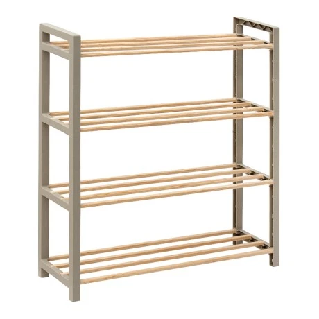 Shoe rack wooden - plastic color beige - natural 66x20x68cm.