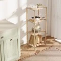Floor shelf wooden - plastic color natural - beige 38x30x116cm.