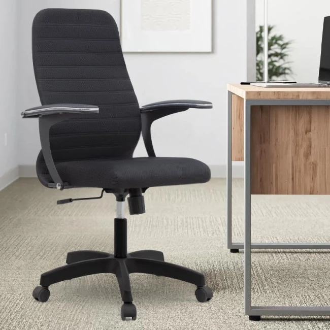 Melani Megapap office chair with double Mesh fabric in black color 66,5x70x102/112cm.