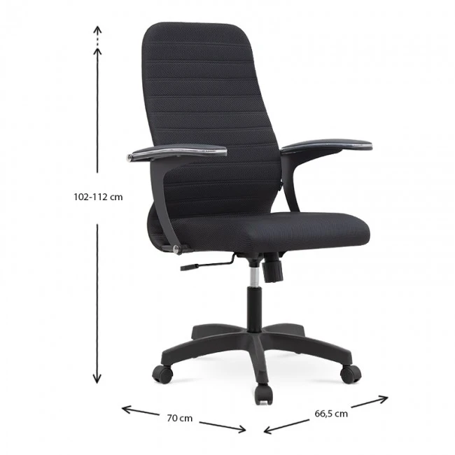 Melani Megapap office chair with double Mesh fabric in black color 66,5x70x102/112cm.