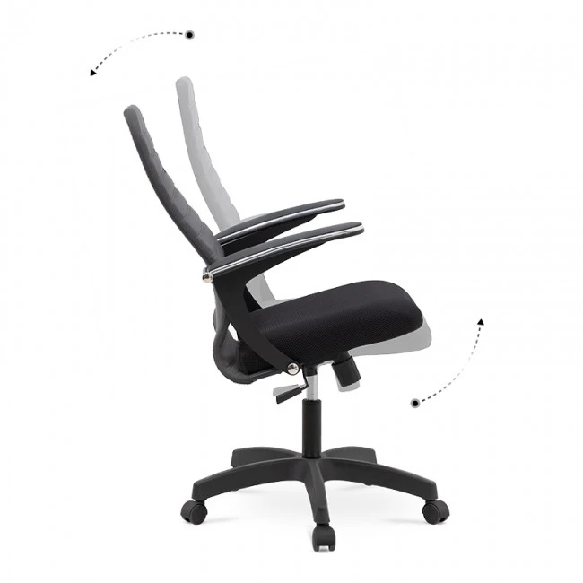 Melani Megapap office chair with double Mesh fabric in grey - black color 66,5x70x102/112cm.