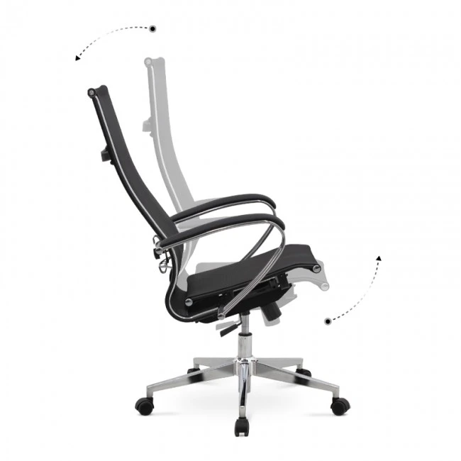 Berta Megapap ergonomic office chair with Mesh fabric in black 66,5x70x113,3/131cm.