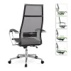 Berta Megapap ergonomic office chair with Mesh fabric in grey - black 66,5x70x113,3/131cm.