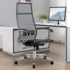 Berta Megapap ergonomic office chair with Mesh fabric in grey - black 66,5x70x113,3/131cm.
