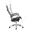 Berta Megapap ergonomic office chair with Mesh fabric in grey - black 66,5x70x113,3/131cm.