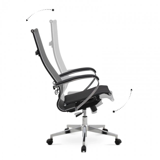 Berta Megapap ergonomic office chair with Mesh fabric in grey - black 66,5x70x113,3/131cm.