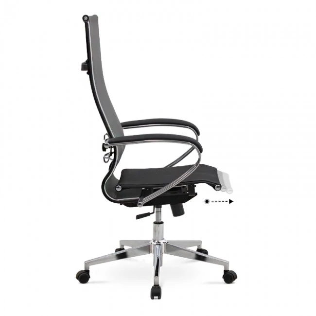 Berta Megapap ergonomic office chair with Mesh fabric in grey - black 66,5x70x113,3/131cm.
