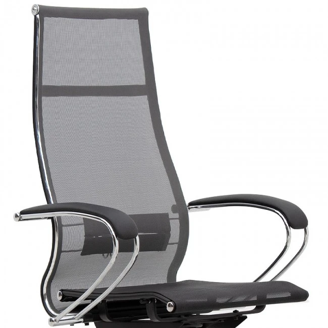 Berta Megapap ergonomic office chair with Mesh fabric in grey - black 66,5x70x113,3/131cm.